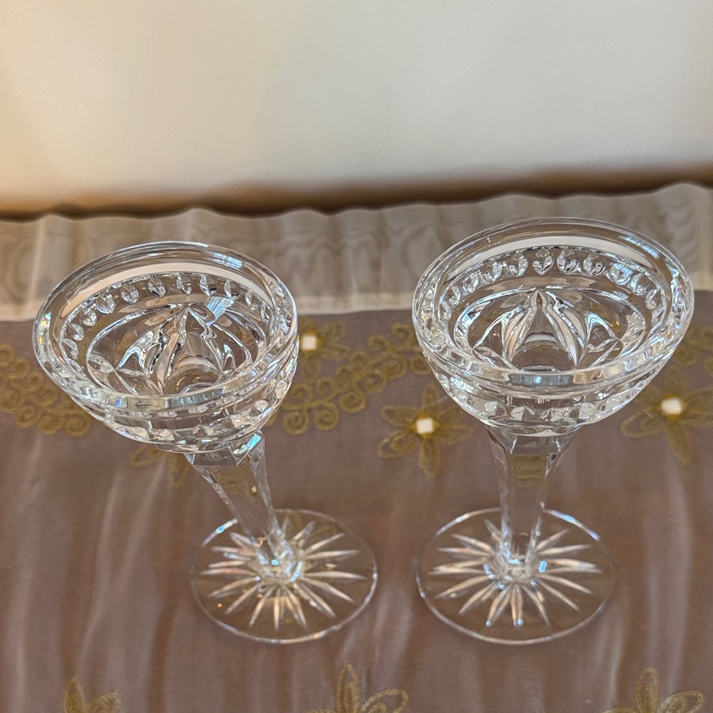 Waterford Crystal Candlestick Holders Set of 2 - Picture 2 of 5